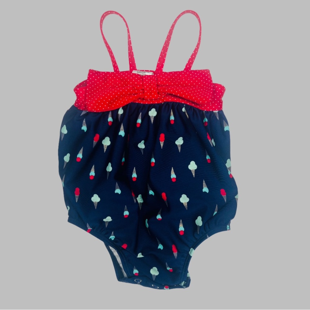 Cat & Jack Blue Ice Cream Cone Baby Girl Swimsuit 6-9M